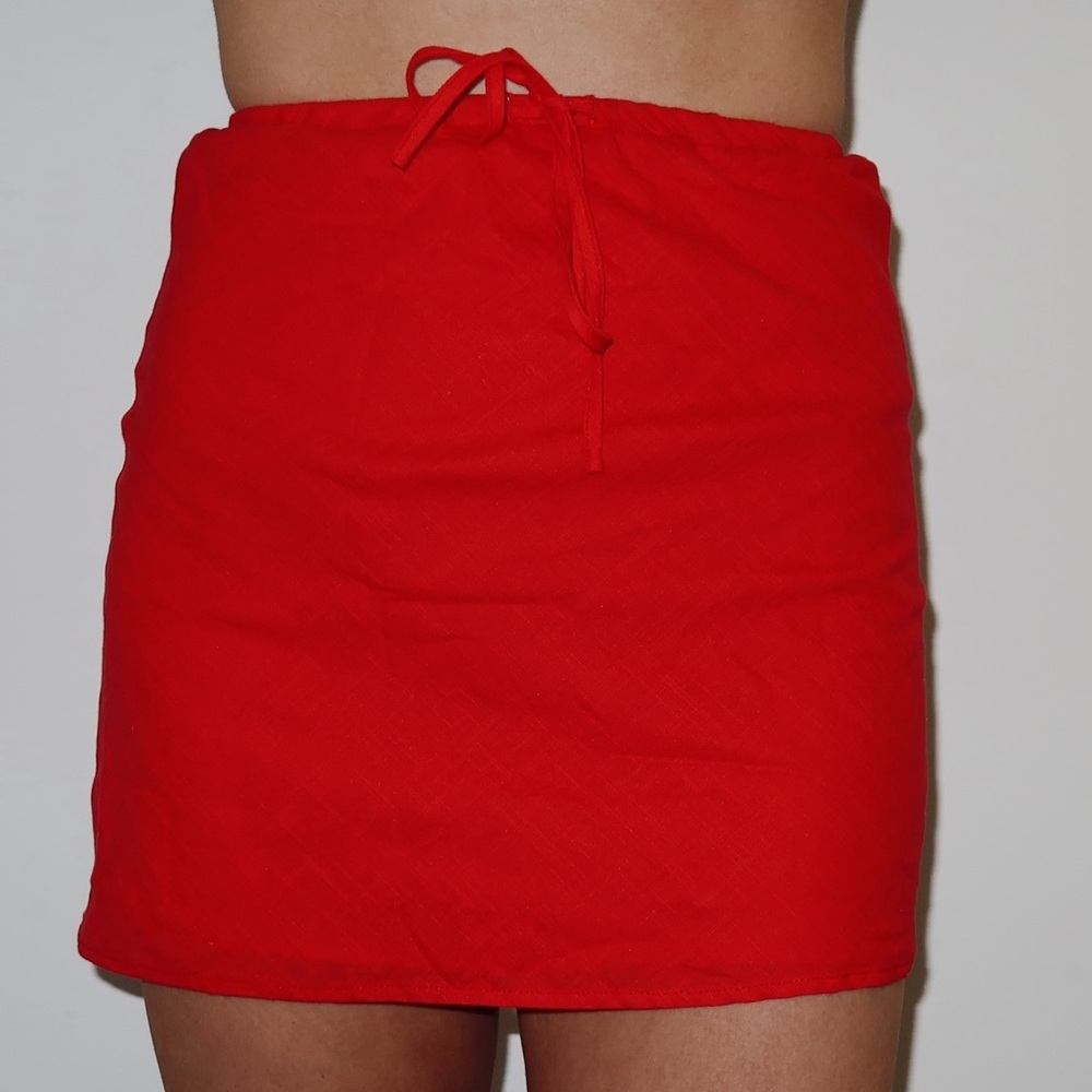 Petal + Pup Red Linen Skirt